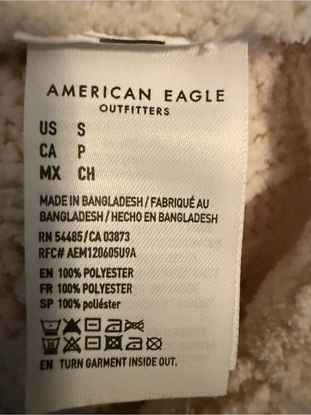 American Eagle Knit Cream Ribbed Mockneck Sweater-S - Picture 5 of 6